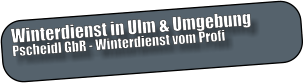 Winterdienst in Ulm & Umgebung Pscheidl GbR - Winterdienst vom Profi